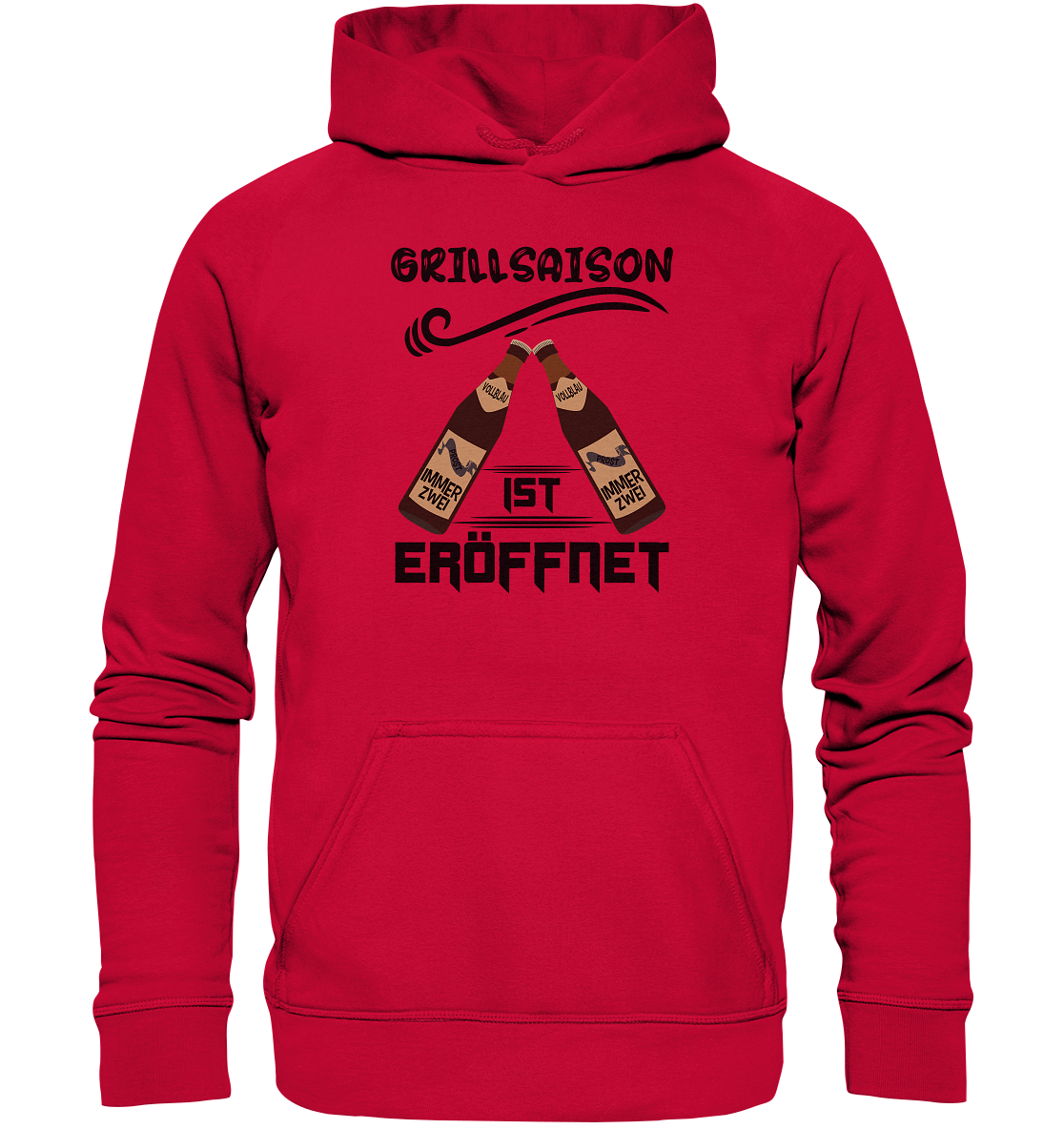 Grillsaison ist eröffnet, Grillen, Party, Feiern, Schwarzes Design - Basic Unisex Hoodie