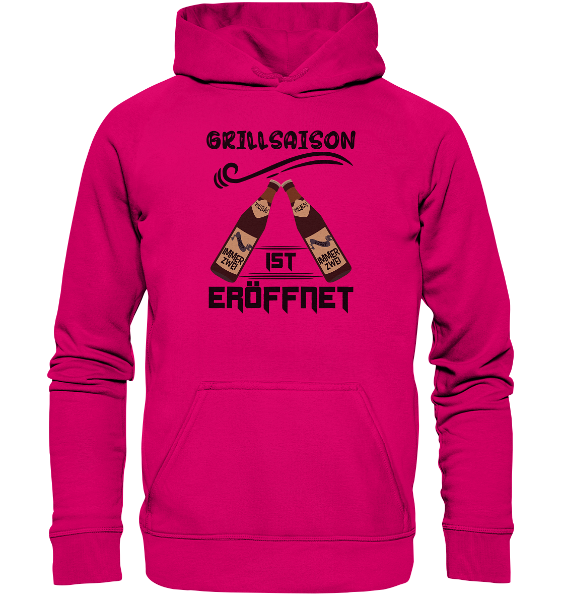 Grillsaison ist eröffnet, Grillen, Party, Feiern, Schwarzes Design - Basic Unisex Hoodie