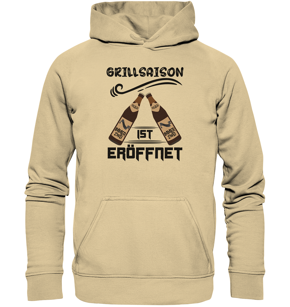 Grillsaison ist eröffnet, Grillen, Party, Feiern, Schwarzes Design - Basic Unisex Hoodie