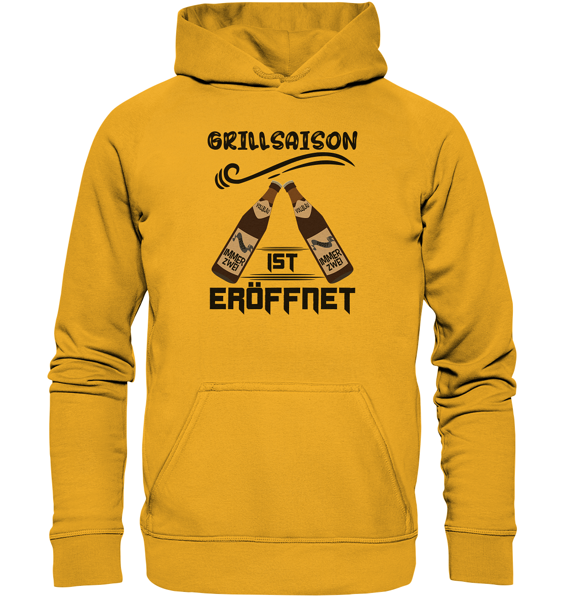 Grillsaison ist eröffnet, Grillen, Party, Feiern, Schwarzes Design - Basic Unisex Hoodie