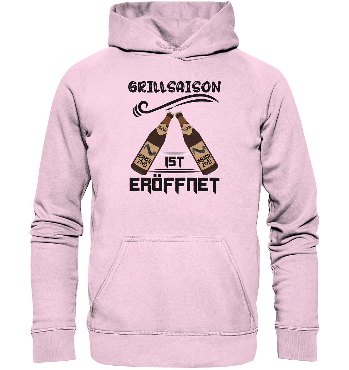 Grillsaison ist eröffnet, Grillen, Party, Feiern, Schwarzes Design - Basic Unisex Hoodie