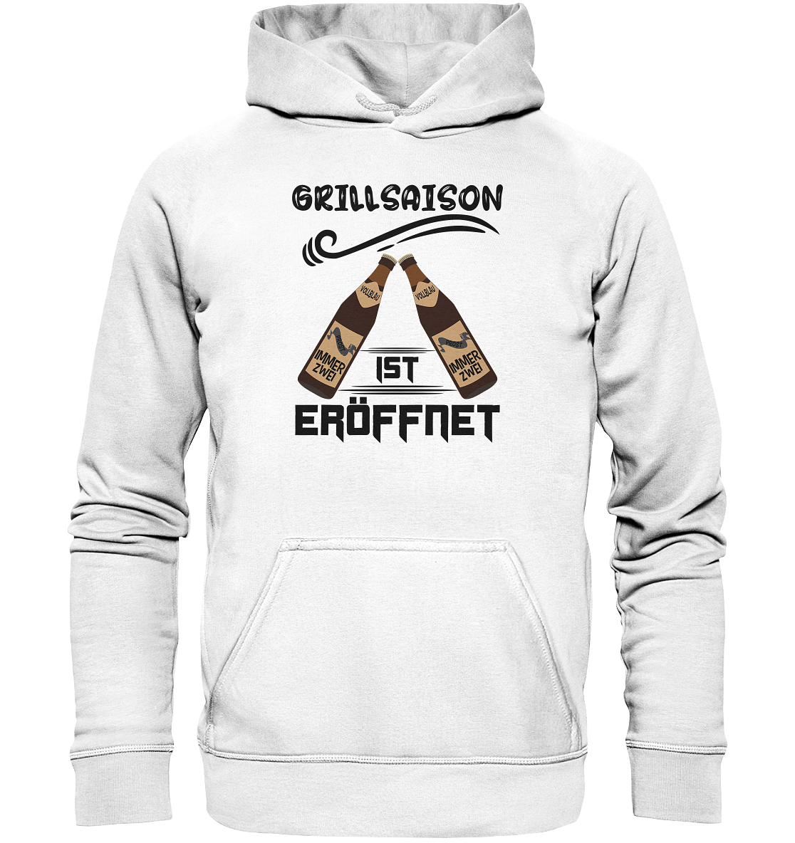 Grillsaison ist eröffnet, Grillen, Party, Feiern, Schwarzes Design - Basic Unisex Hoodie