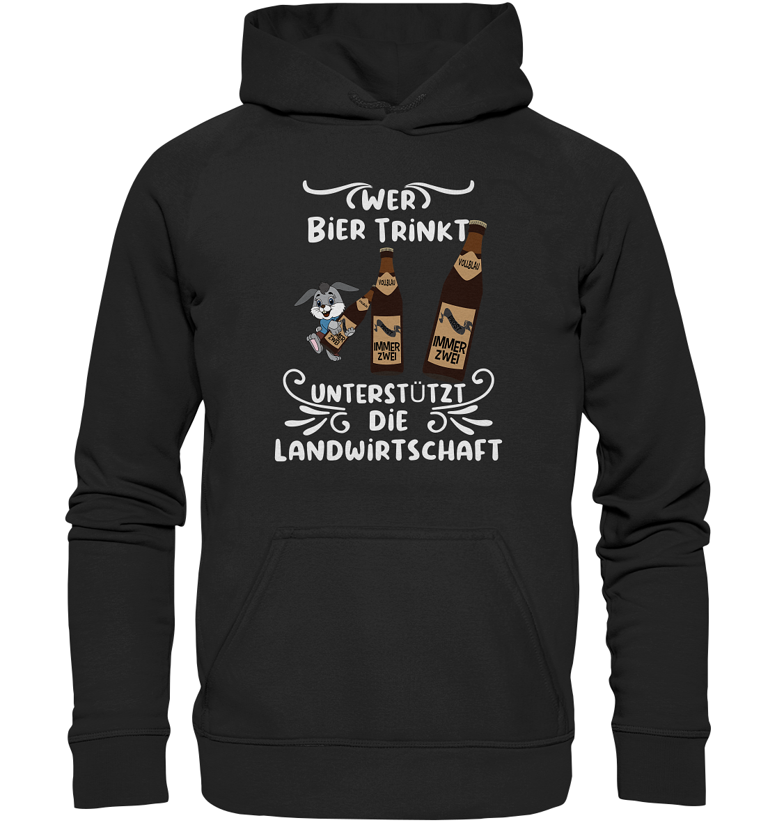 Wer Bier trinkt unterstützt die Landwirtschaft, Party- Shirt - Basic Unisex Hoodie XL