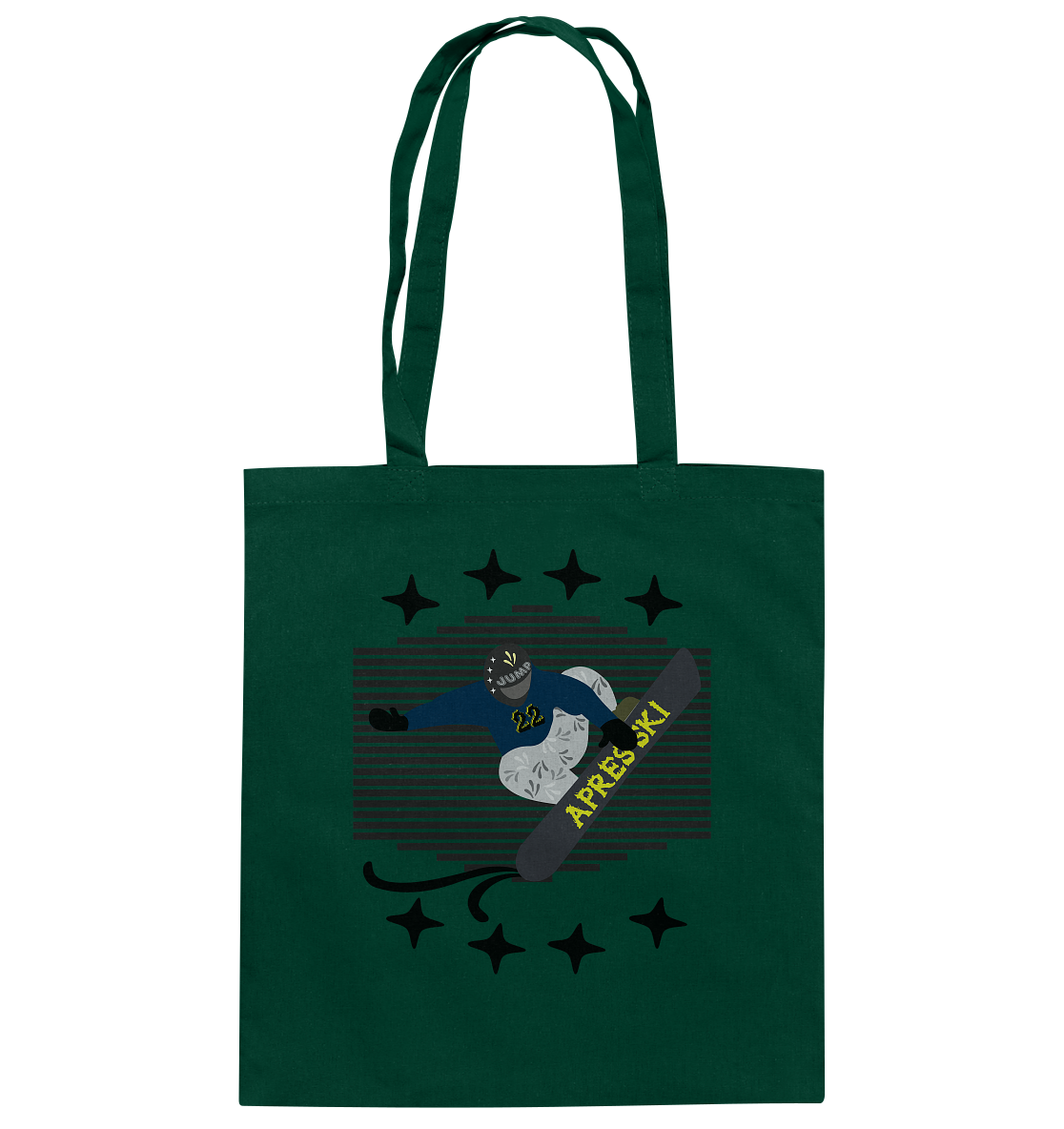 Snowboarding, Apres- Ski, Snowboard, - Baumwolltasche