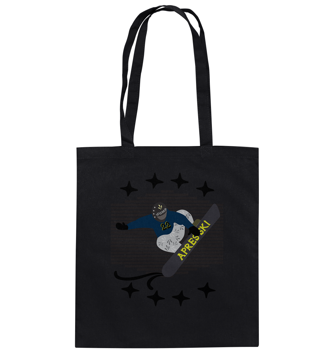 Snowboarding, Apres- Ski, Snowboard, - Baumwolltasche