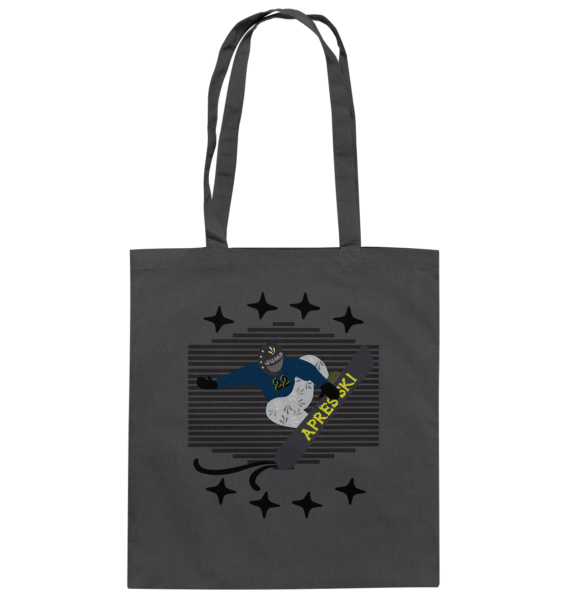 Snowboarding, Apres- Ski, Snowboard, - Baumwolltasche