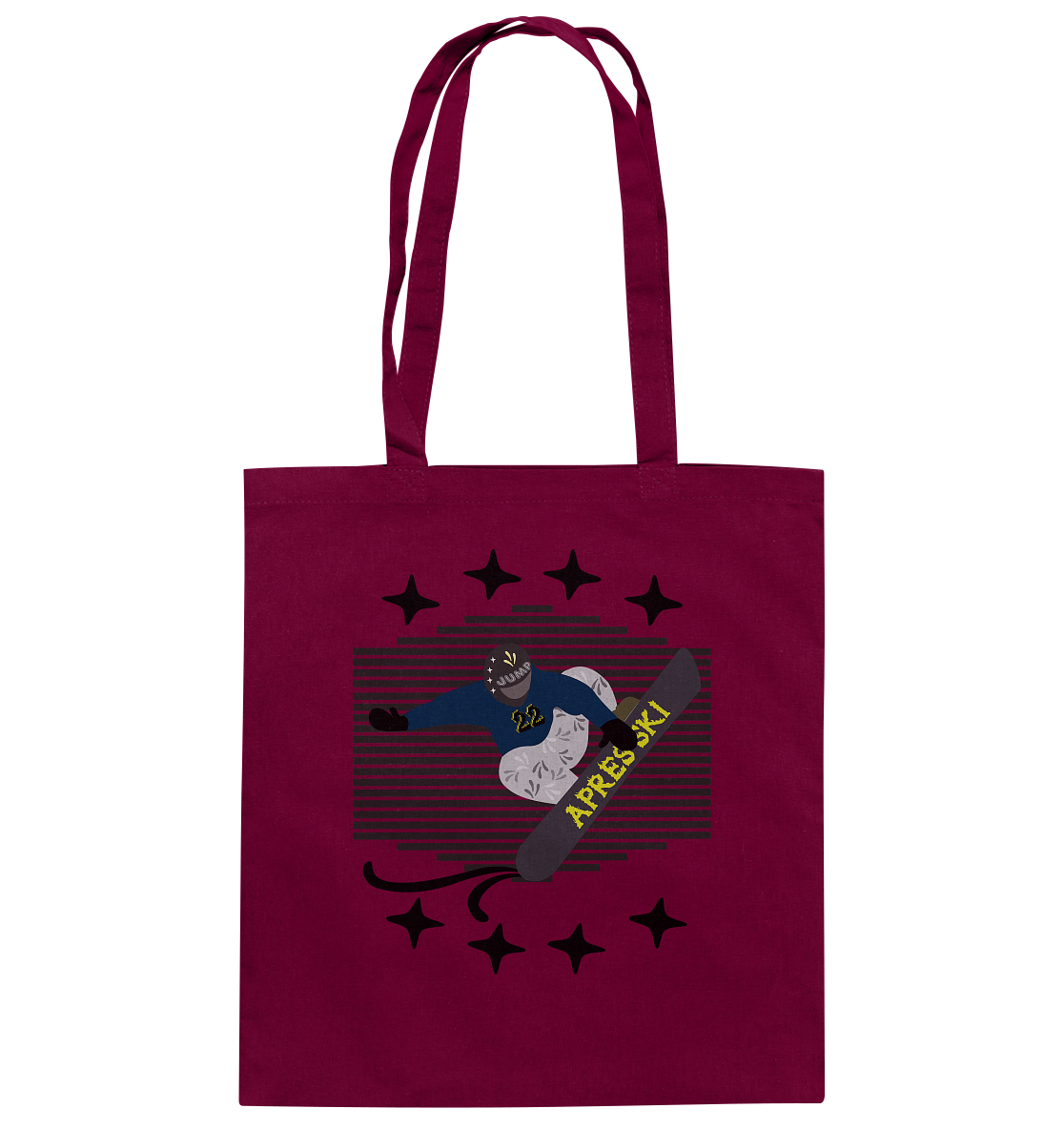 Snowboarding, Apres- Ski, Snowboard, - Baumwolltasche