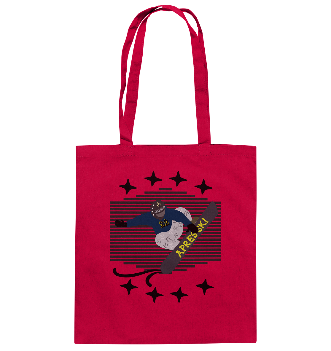 Snowboarding, Apres- Ski, Snowboard, - Baumwolltasche