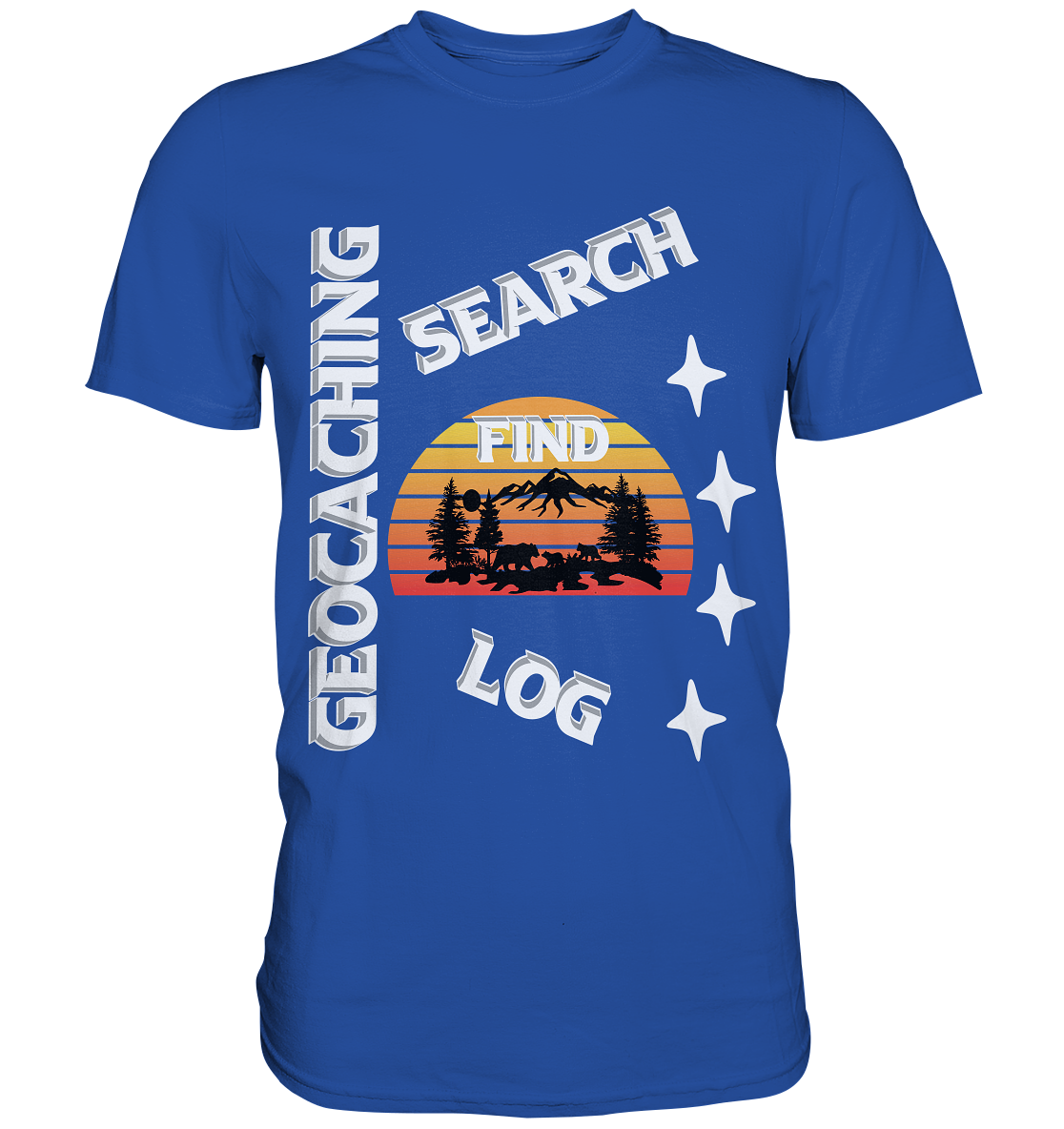 Geocaching-SEARCH-FIND-LOG, Cache Helles Design, Mounten - Classic Shirt