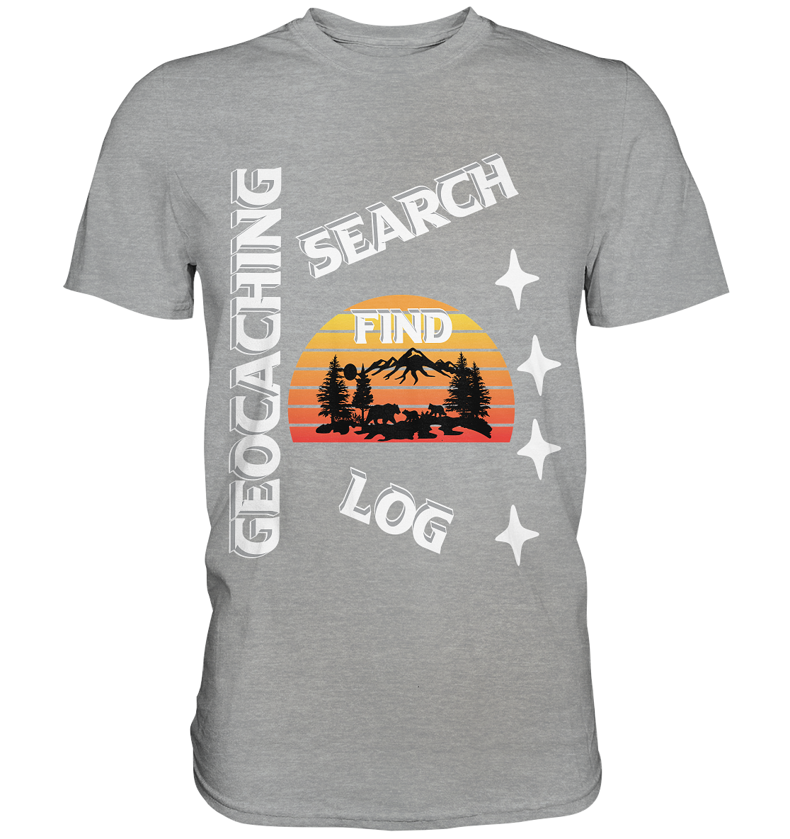 Geocaching-SEARCH-FIND-LOG, Cache Helles Design, Mounten - Classic Shirt
