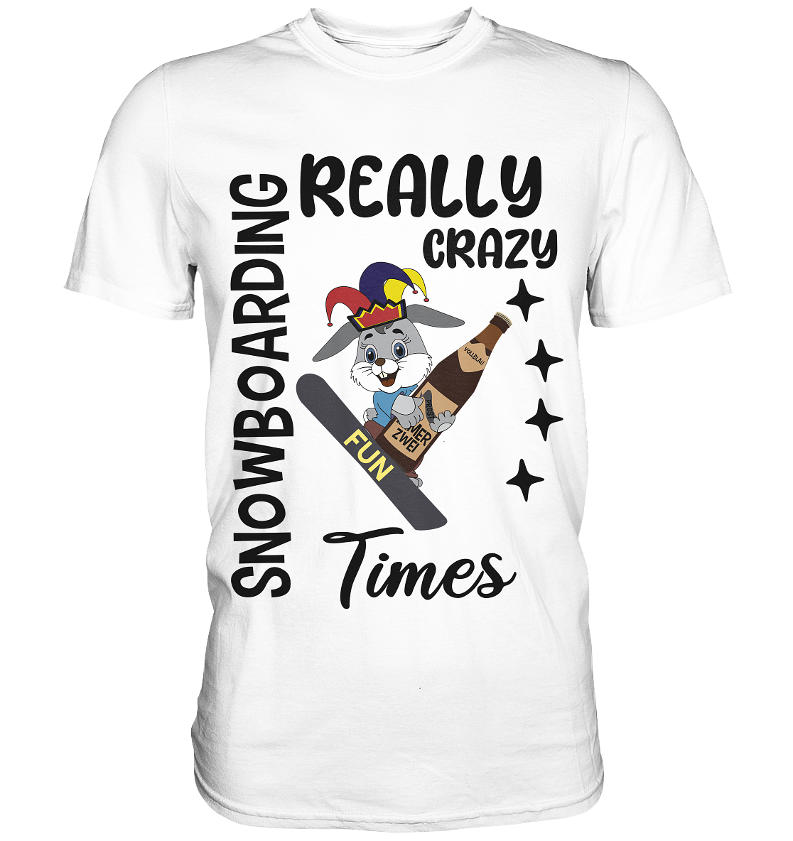 Snowboarding, really crazy, Osterhase mit Bierflasche - Classic Shirt