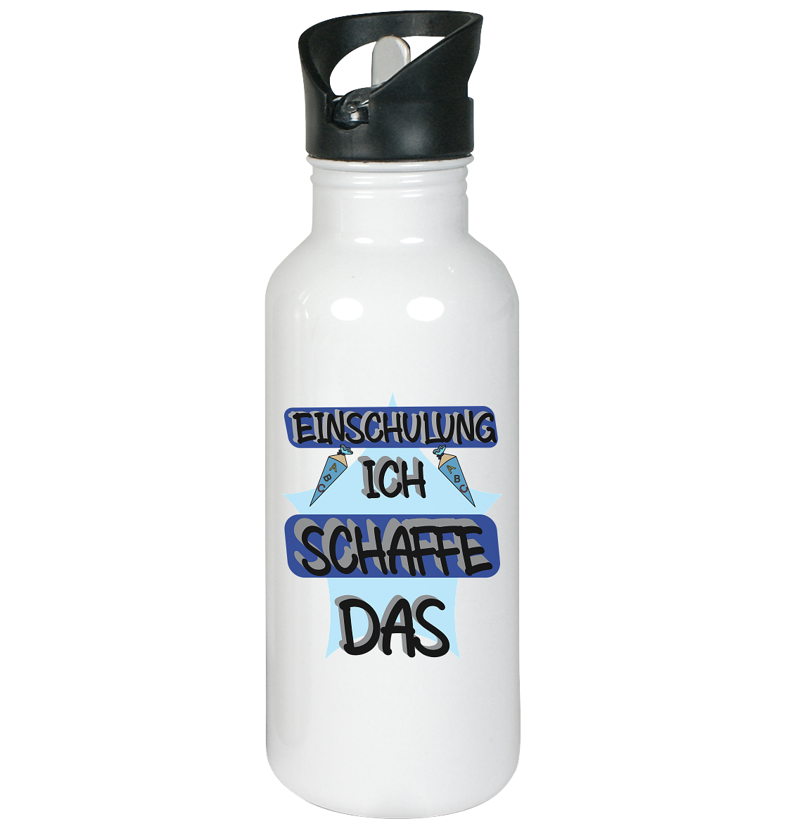 Einschulung, Ich schaff das Motivation - Edelstahl-Trinkflasche