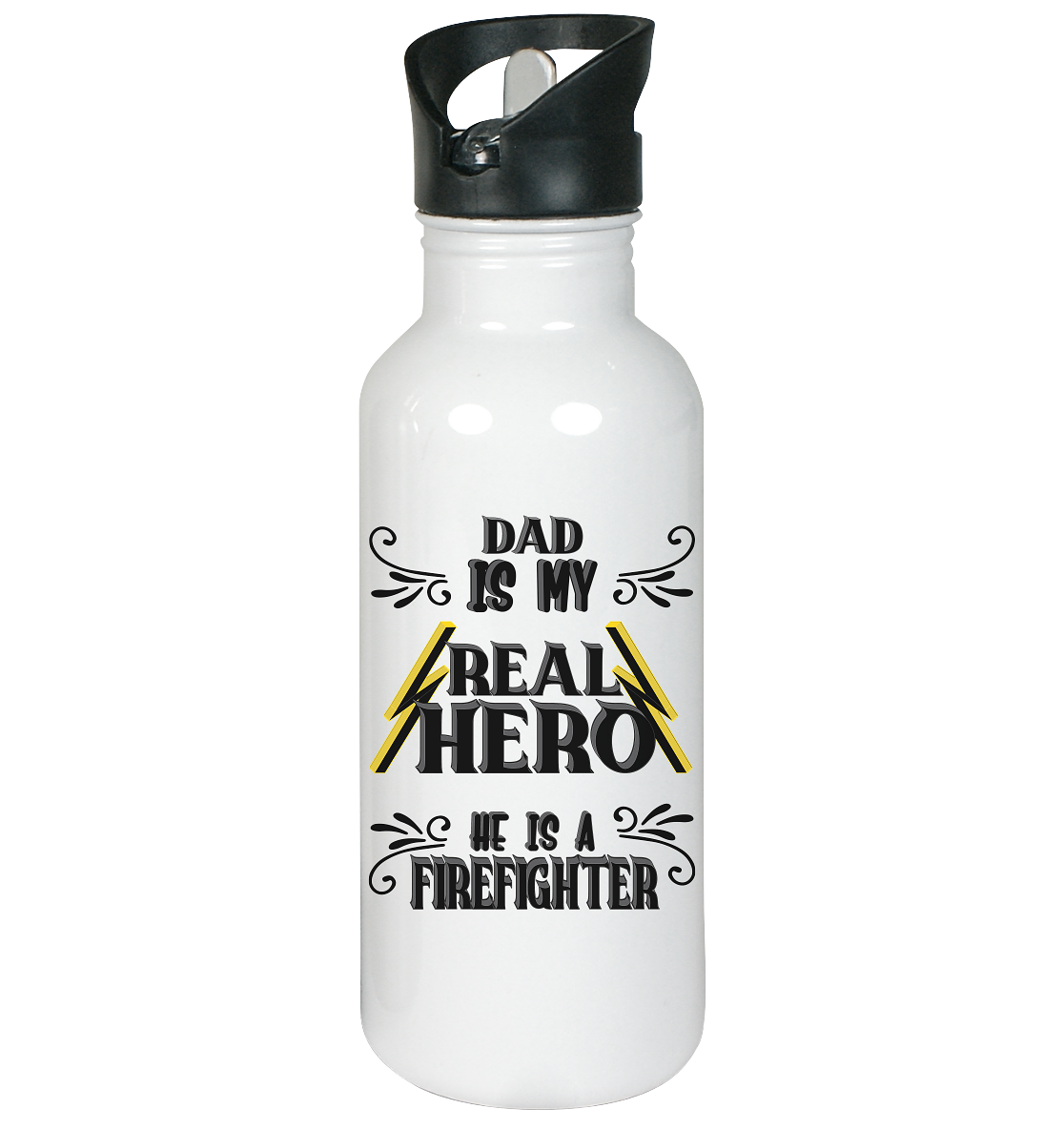 My Real Hero, Firefighter Dad - Edelstahl-Trinkflasche