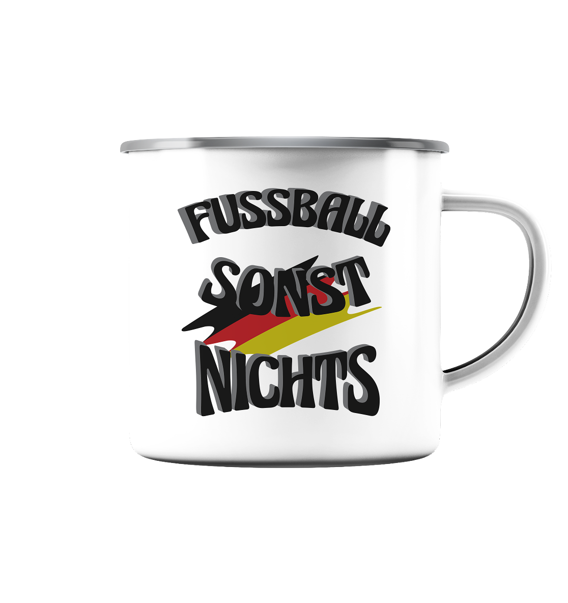 Fussball sonst nichts, Fanclub, Fussballvereine - Emaille Tasse (Silber)