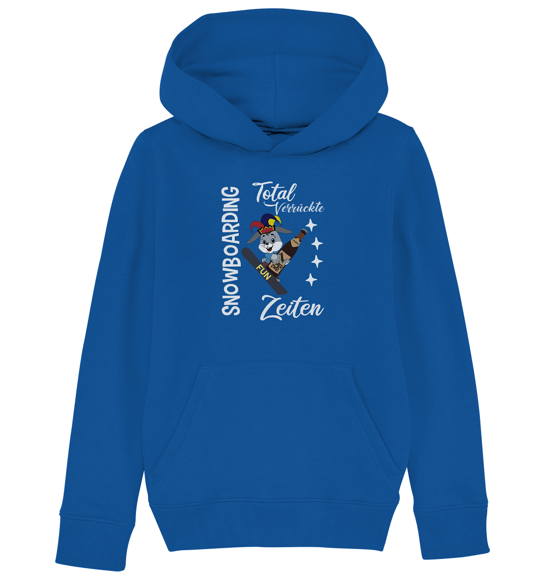 Snowboarding, verrückte Zeiten, Snowboarder, Osterhase - Kids Organic Hoodie