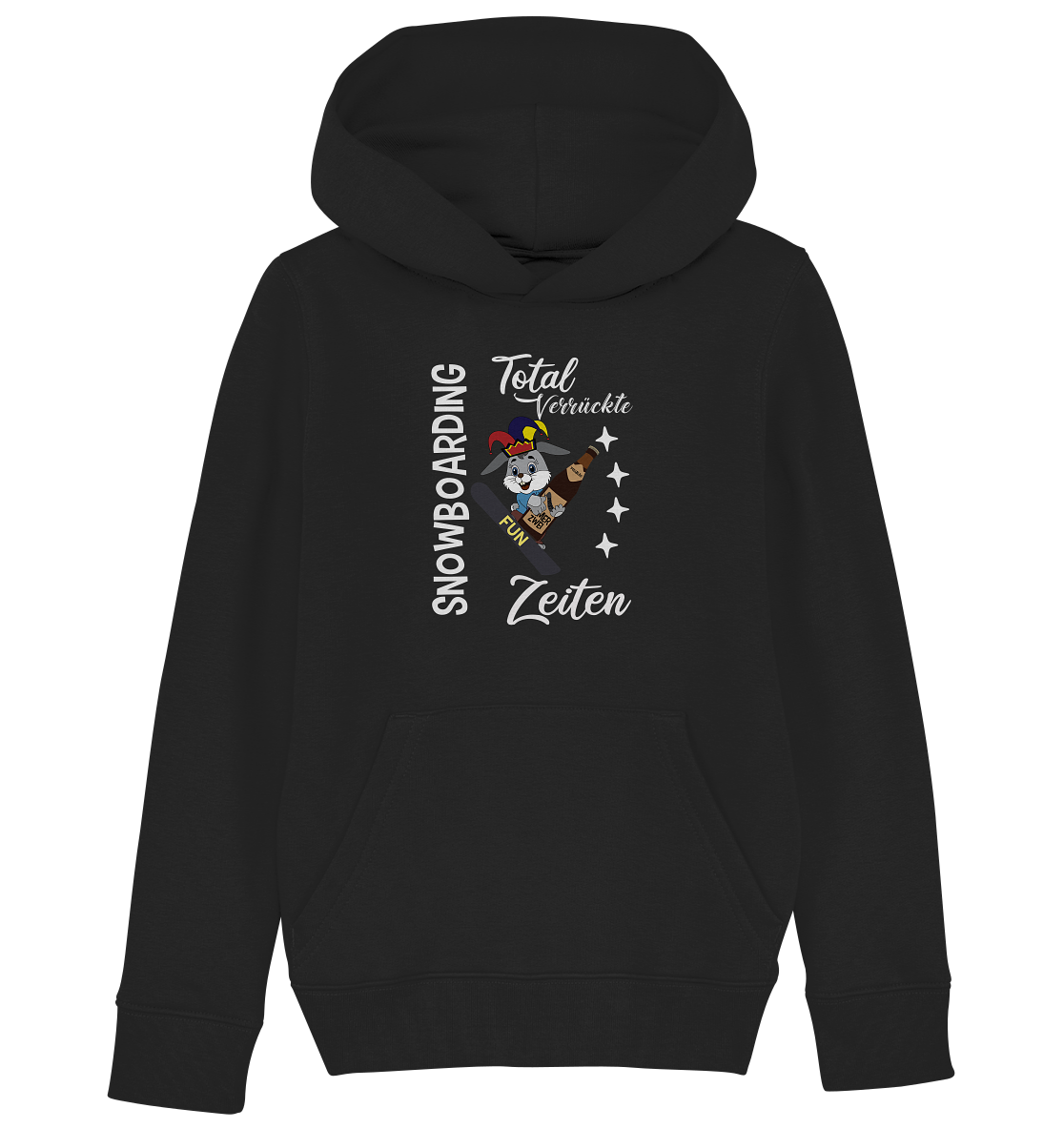 Snowboarding, verrückte Zeiten, Snowboarder, Osterhase - Kids Organic Hoodie