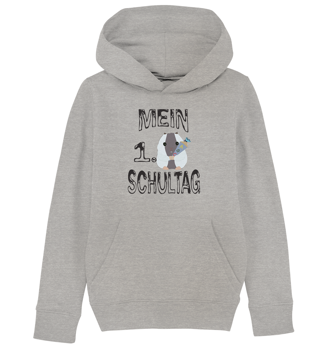 Schulanfang Schwarzes Design, Einschulung, Zuckettüte - Kids Organic Hoodie