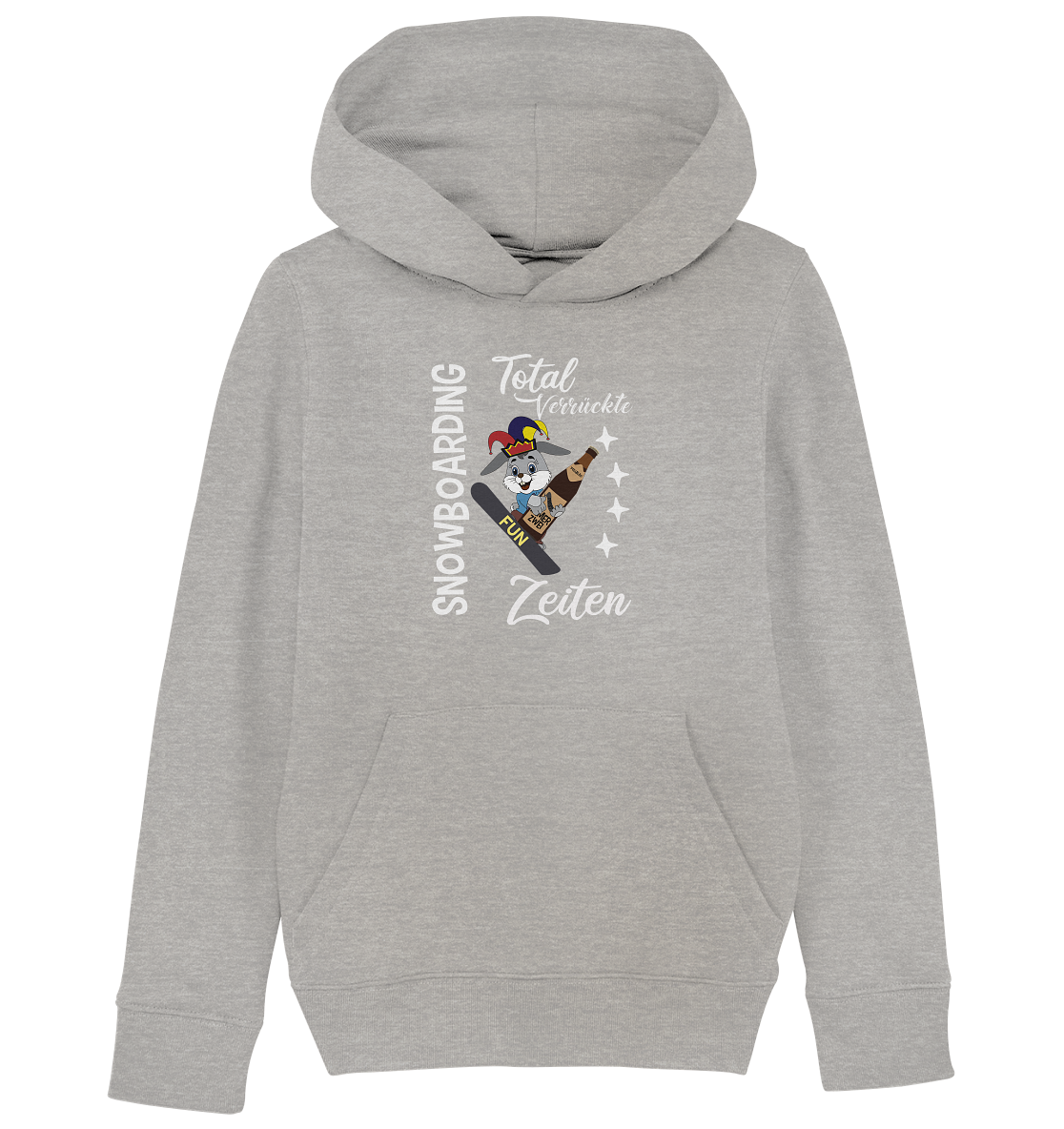 Snowboarding, verrückte Zeiten, Snowboarder, Osterhase - Kids Organic Hoodie