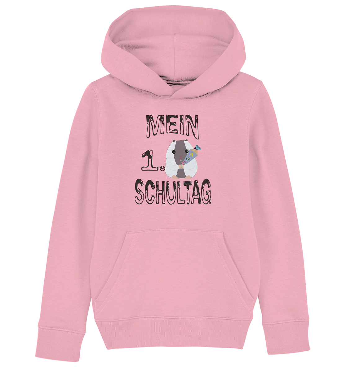 Schulanfang Schwarzes Design, Einschulung, Zuckettüte - Kids Organic Hoodie