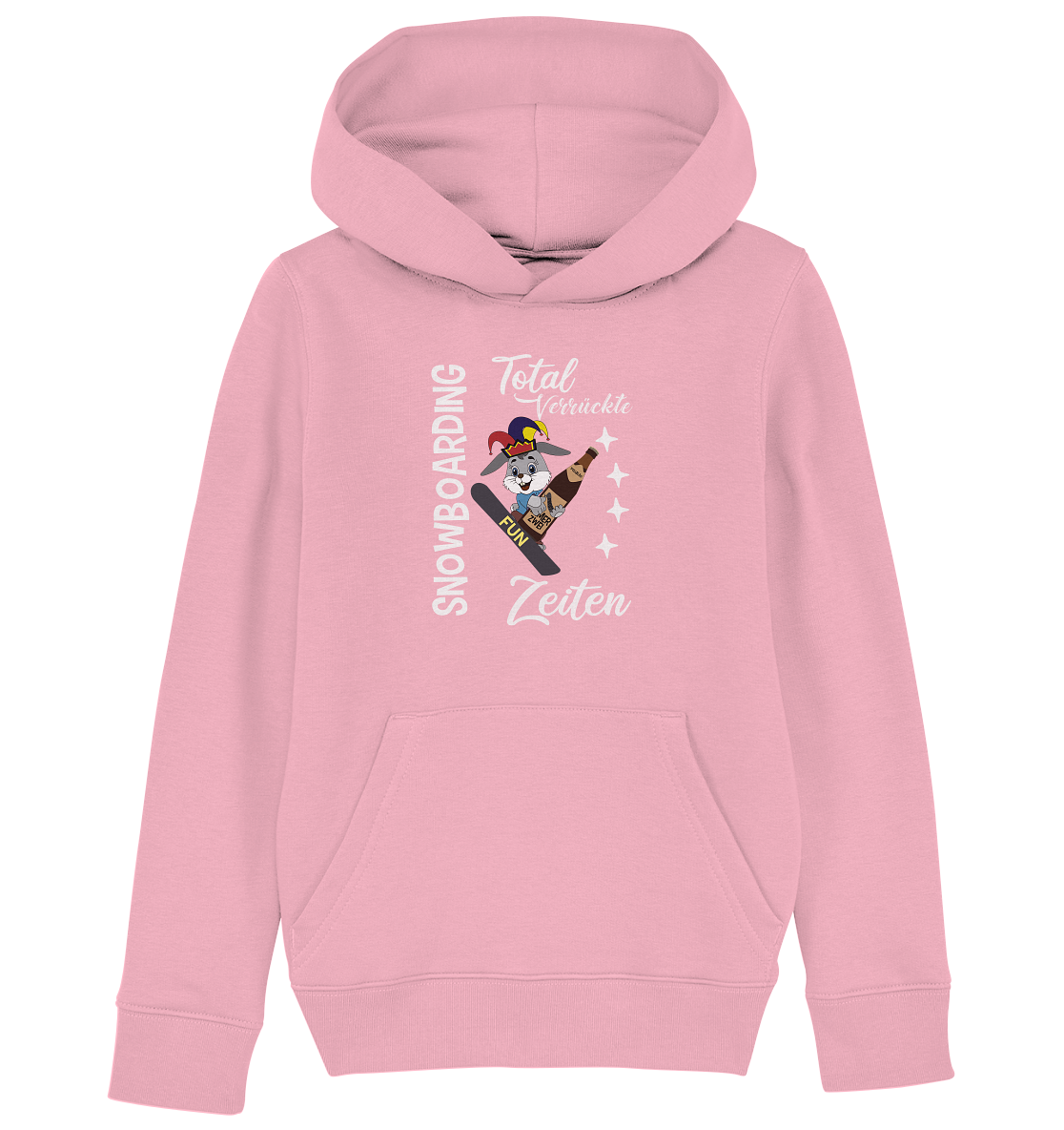 Snowboarding, verrückte Zeiten, Snowboarder, Osterhase - Kids Organic Hoodie