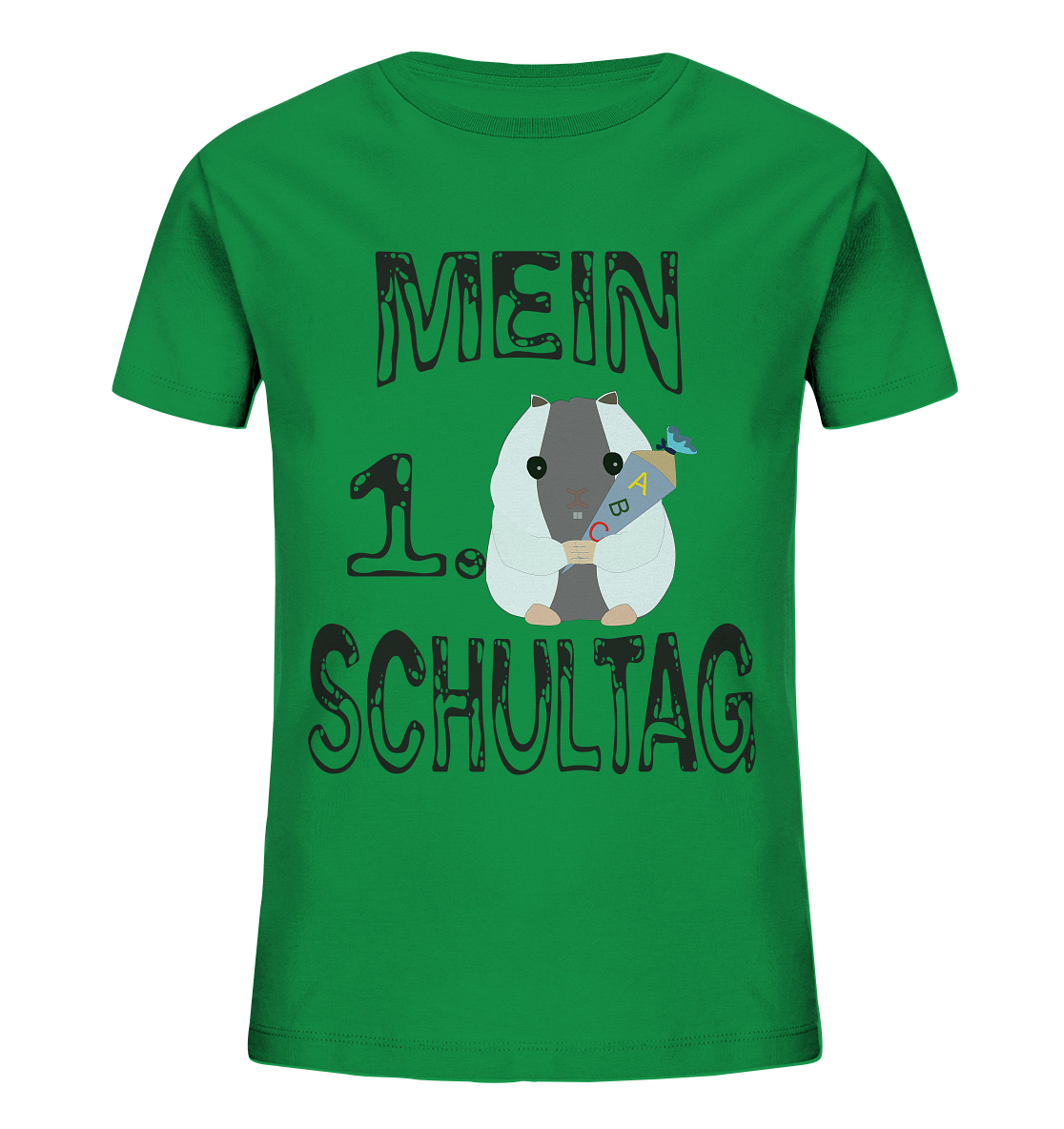 Schulanfang Schwarzes Design, Einschulung, Zuckettüte - Kids Organic Shirt