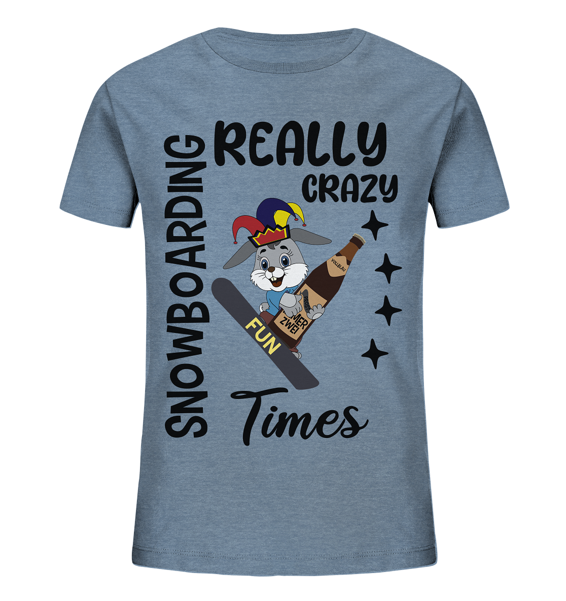 Snowboarding, really crazy, Osterhase mit Bierflasche - Kids Organic Shirt