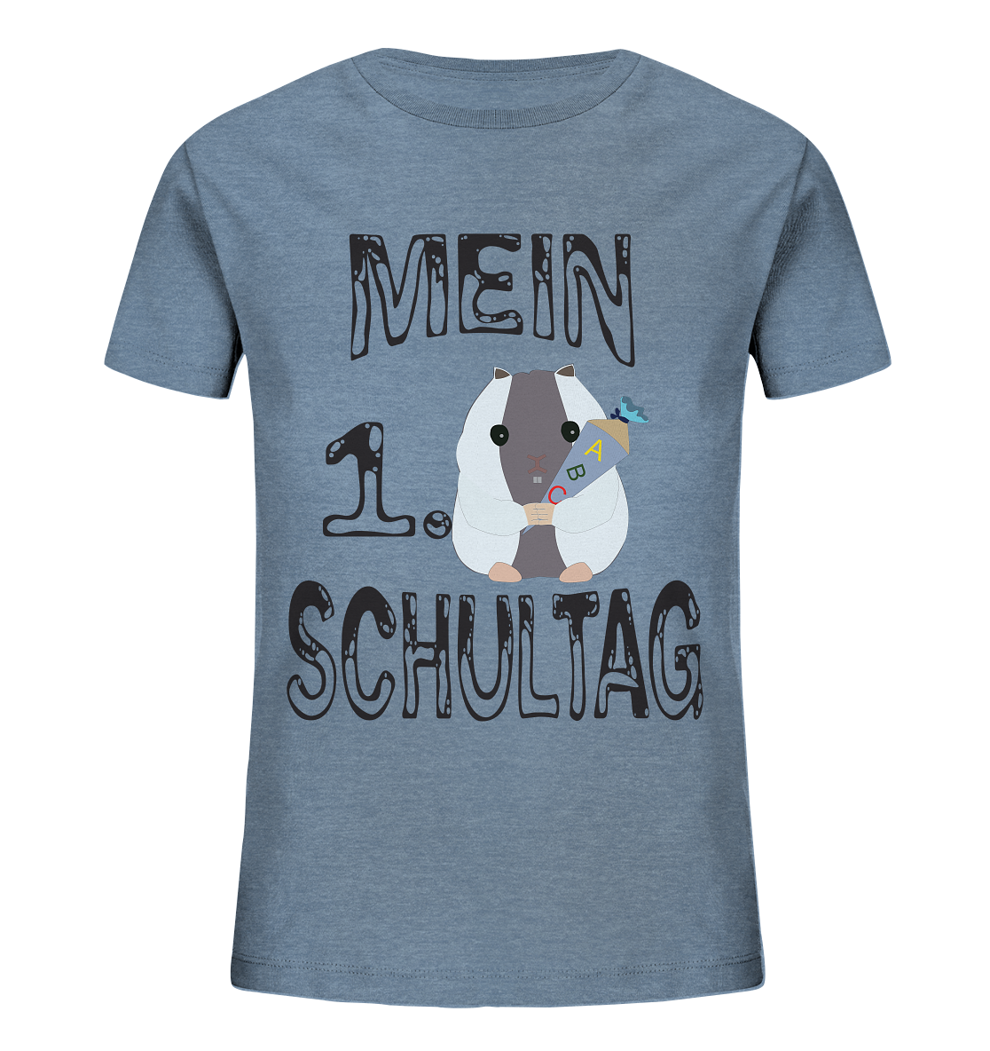 Schulanfang Schwarzes Design, Einschulung, Zuckettüte - Kids Organic Shirt