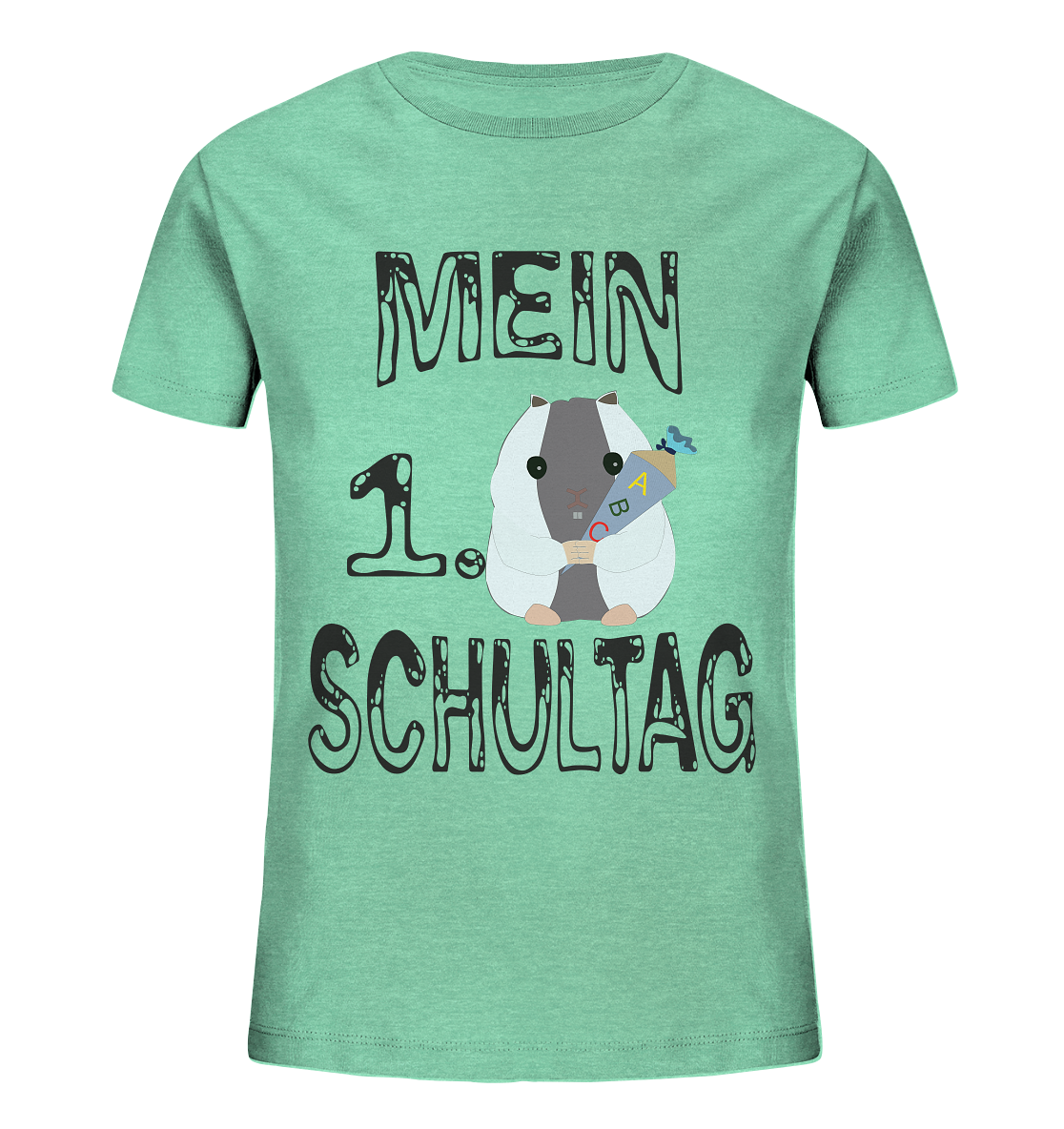 Schulanfang Schwarzes Design, Einschulung, Zuckettüte - Kids Organic Shirt