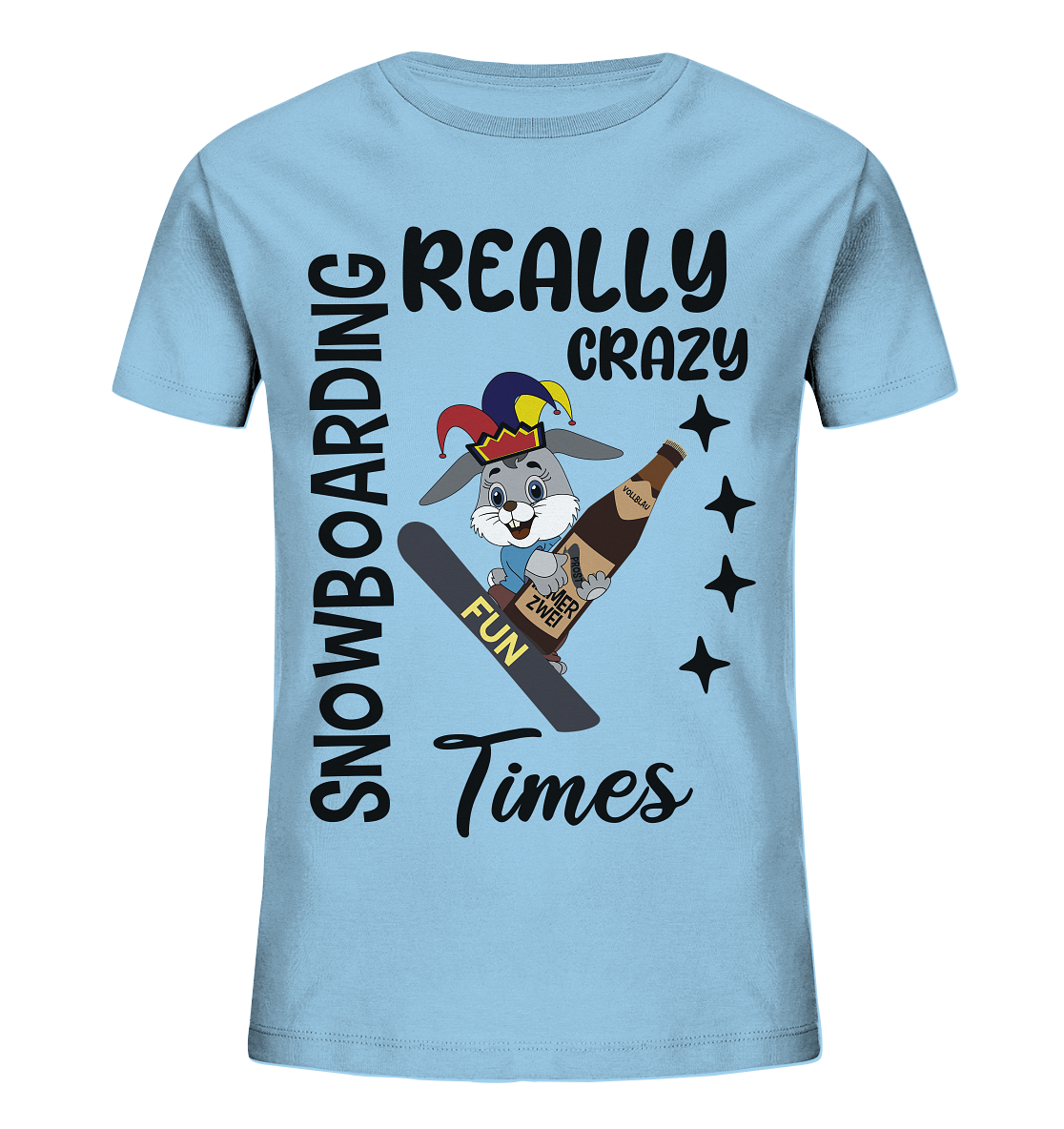 Snowboarding, really crazy, Osterhase mit Bierflasche - Kids Organic Shirt