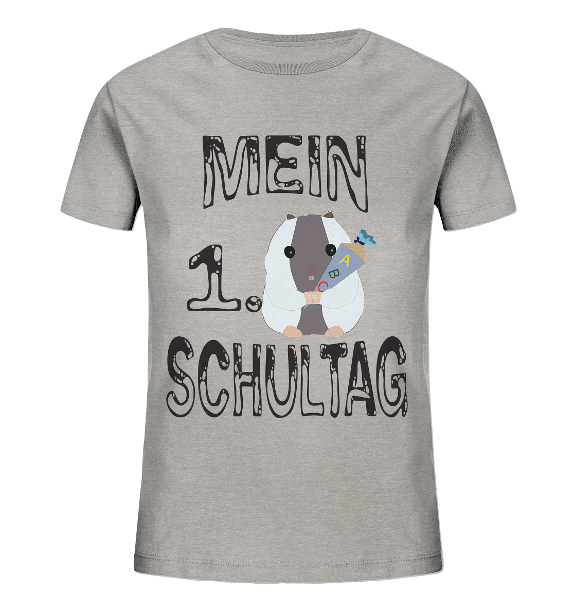 Schulanfang Schwarzes Design, Einschulung, Zuckettüte - Kids Organic Shirt