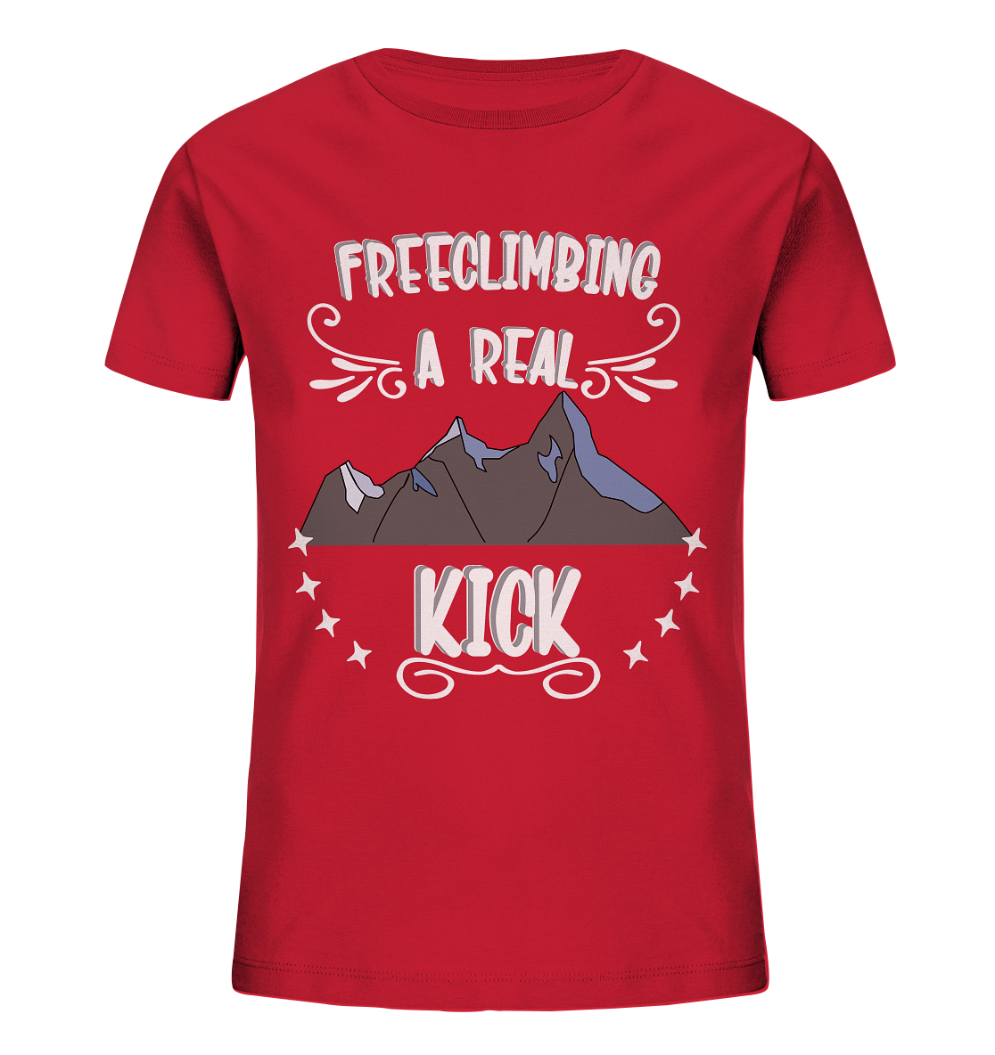 Freeclimbing - a real kick, sportlich & gefährlich - Kids Organic Shirt