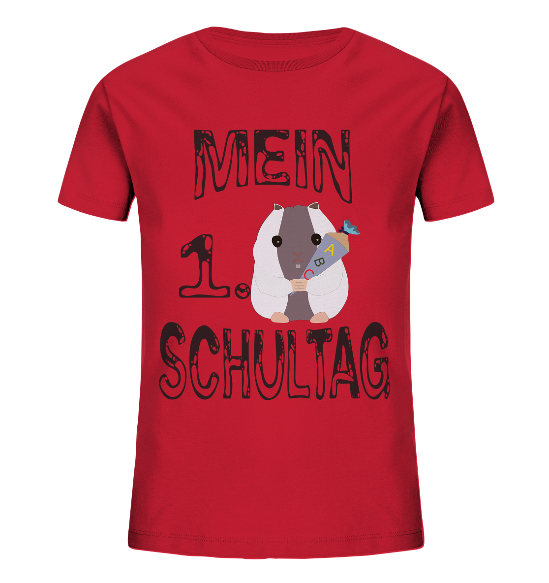 Schulanfang Schwarzes Design, Einschulung, Zuckettüte - Kids Organic Shirt