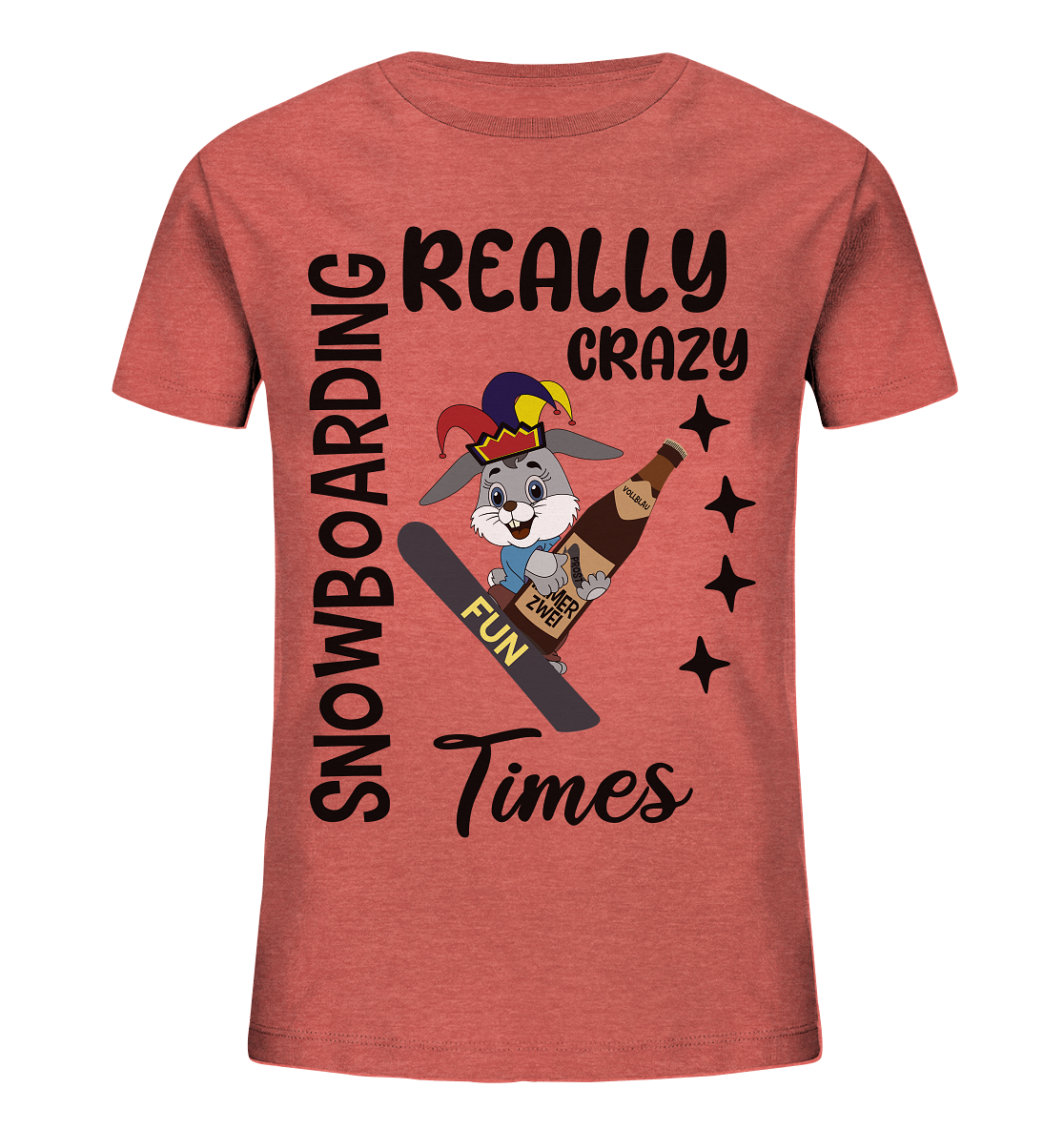 Snowboarding, really crazy, Osterhase mit Bierflasche - Kids Organic Shirt