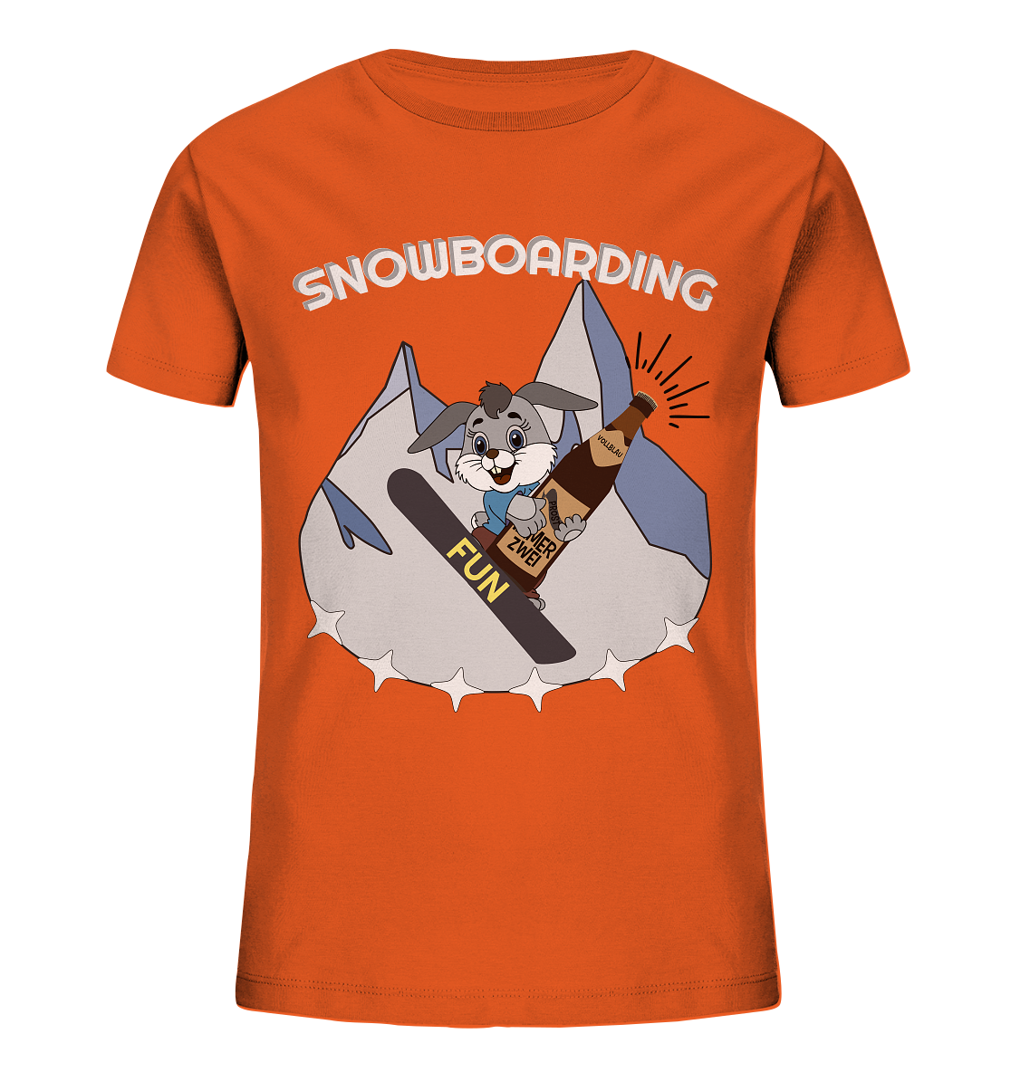 Snowboarder, Apres- Ski, Party danach, Piste, Helles Design - Kids Organic Shirt