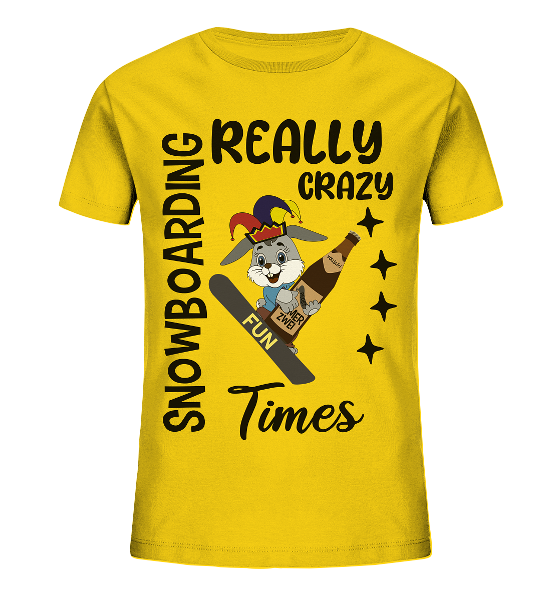 Snowboarding, really crazy, Osterhase mit Bierflasche - Kids Organic Shirt