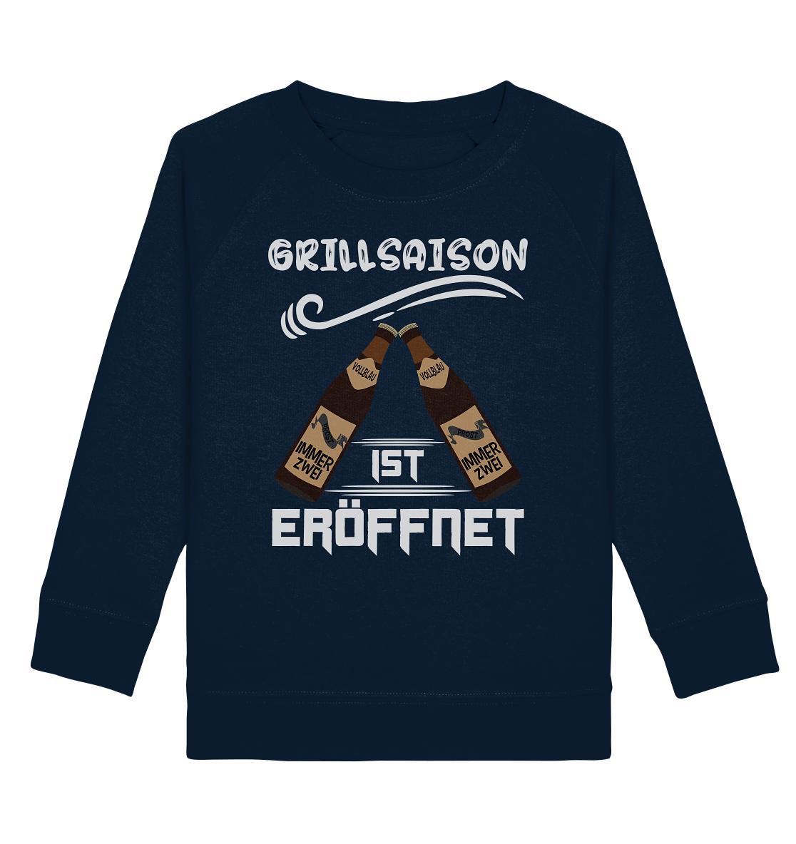 Grillsaison ist eröffnet, Grillen, Party, Feiern, Helles Design - Kids Organic Sweatshirt
