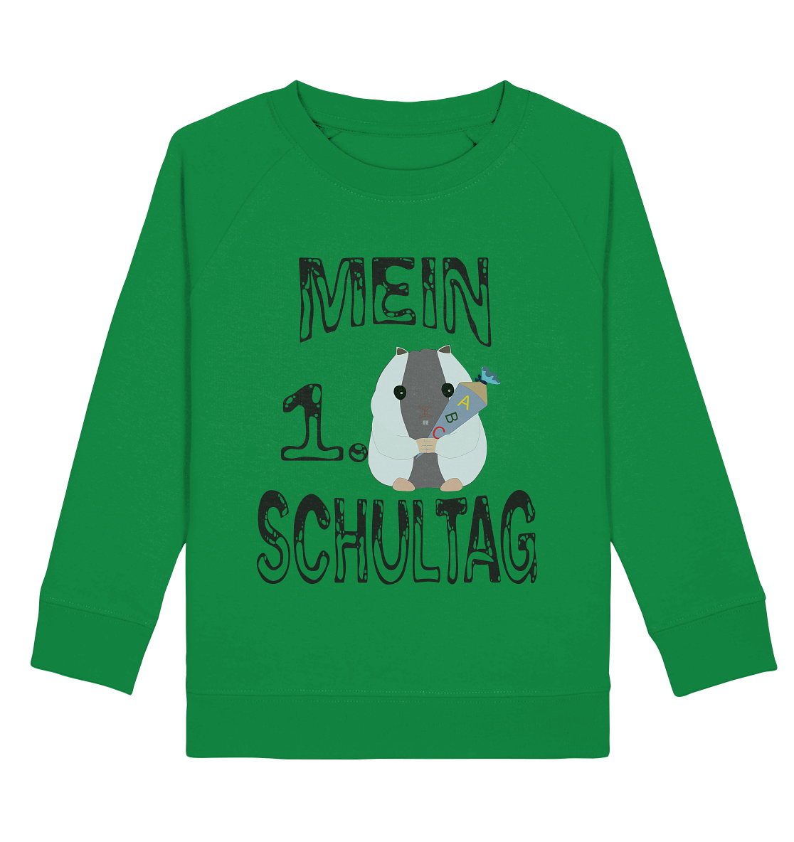 Schulanfang Schwarzes Design, Einschulung, Zuckettüte - Kids Organic Sweatshirt