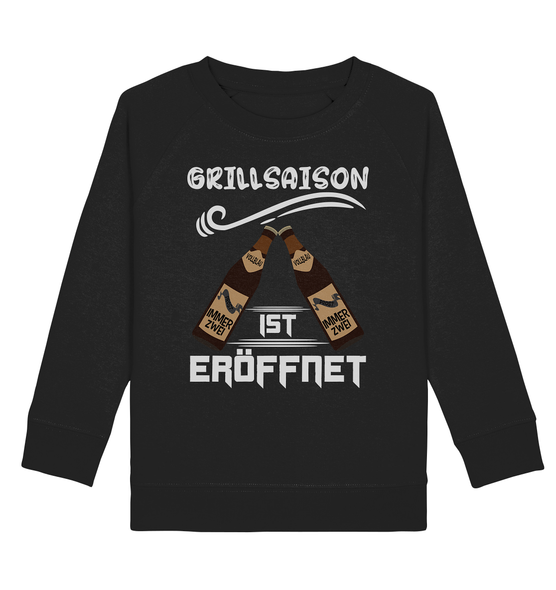 Grillsaison ist eröffnet, Grillen, Party, Feiern, Helles Design - Kids Organic Sweatshirt
