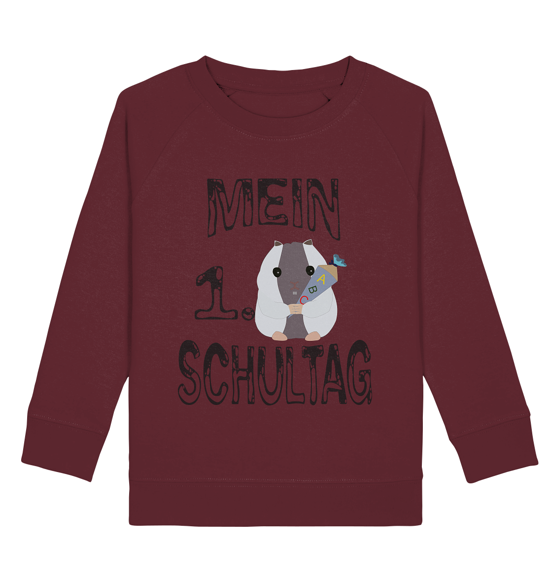 Schulanfang Schwarzes Design, Einschulung, Zuckettüte - Kids Organic Sweatshirt