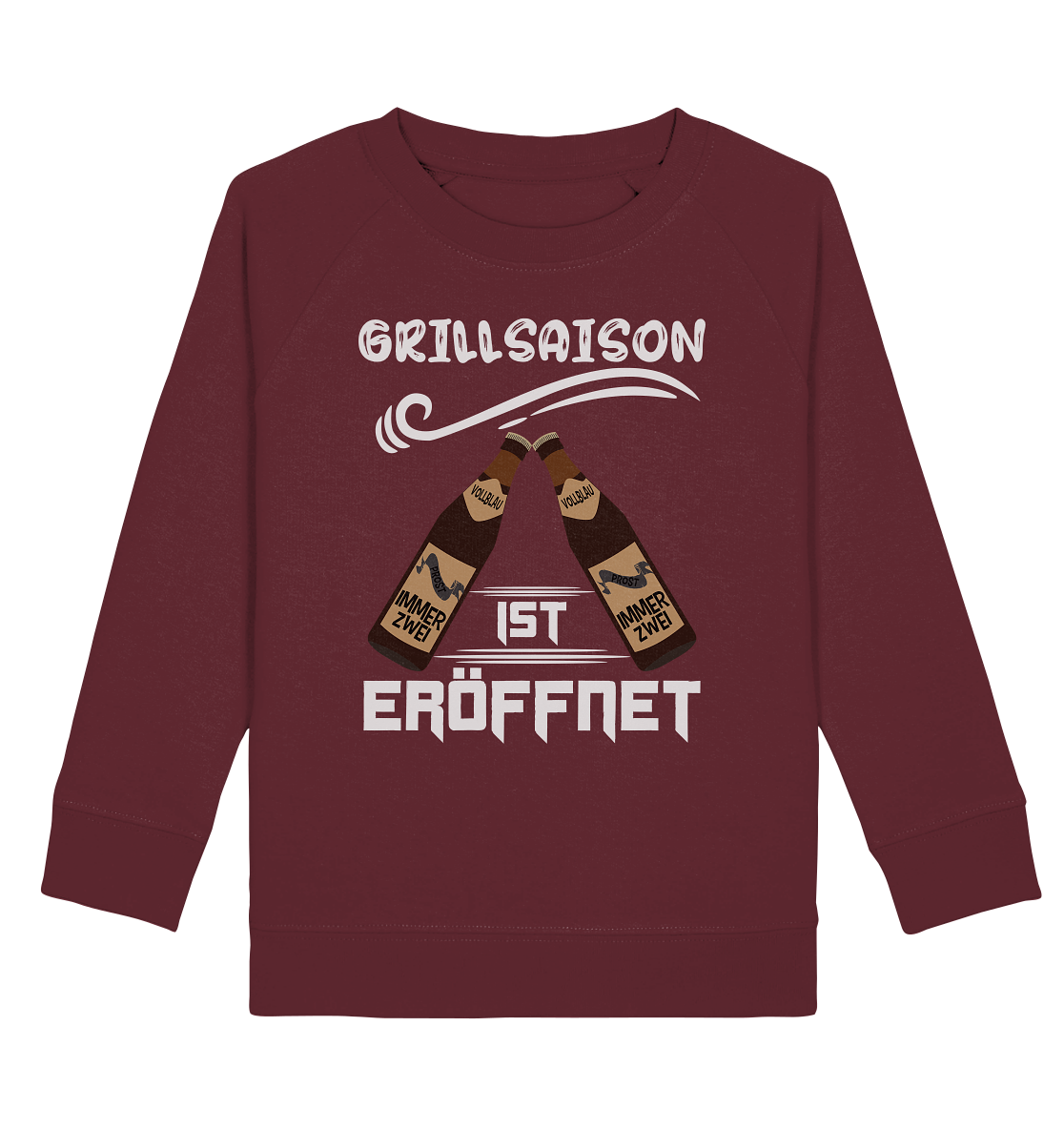 Grillsaison ist eröffnet, Grillen, Party, Feiern, Helles Design - Kids Organic Sweatshirt
