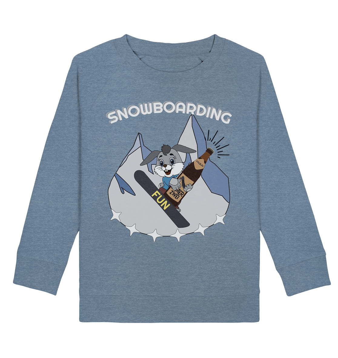 Snowboarder, Apres- Ski, Party danach, Piste, Helles Design - Kids Organic Sweatshirt