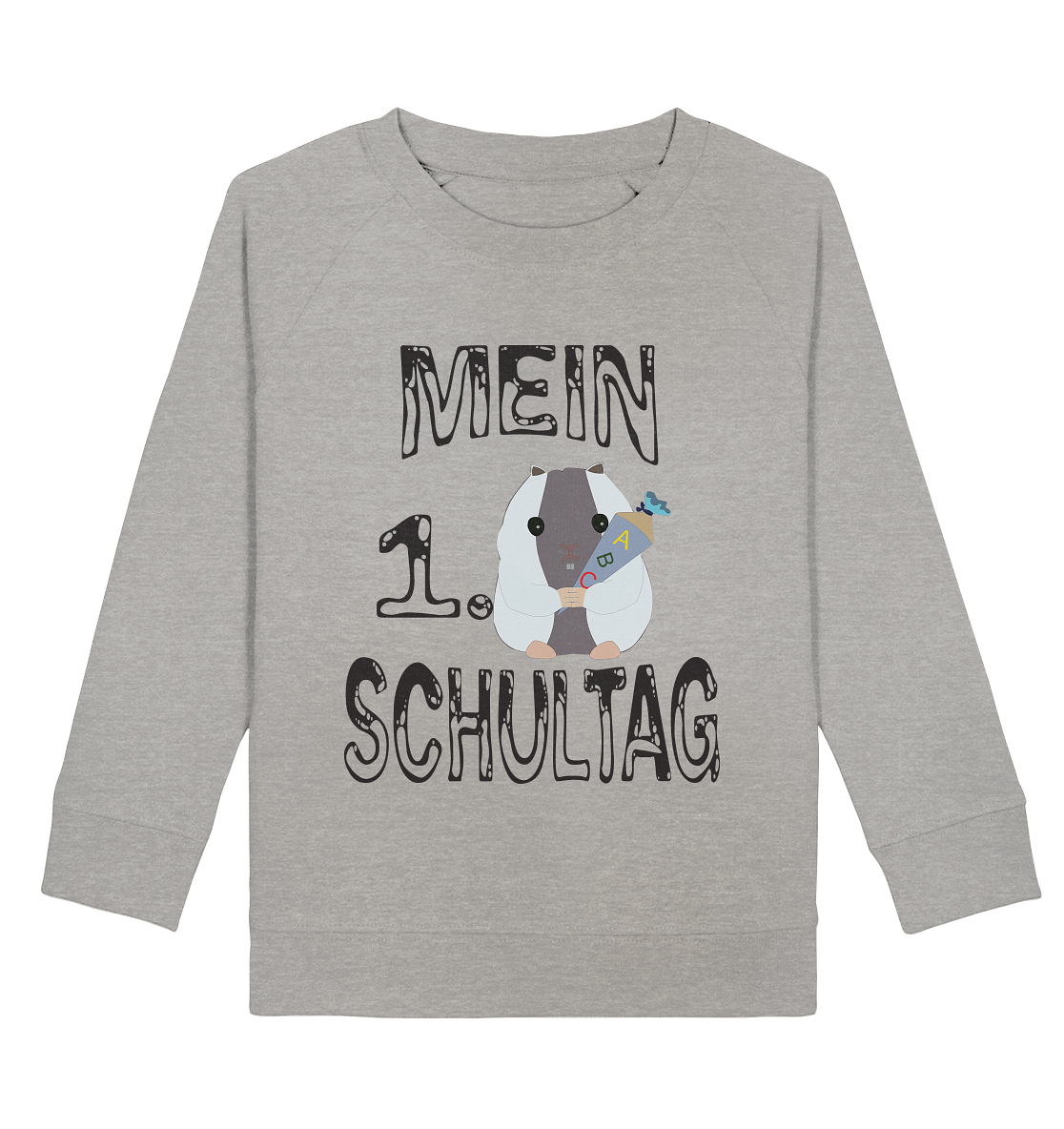 Schulanfang Schwarzes Design, Einschulung, Zuckettüte - Kids Organic Sweatshirt