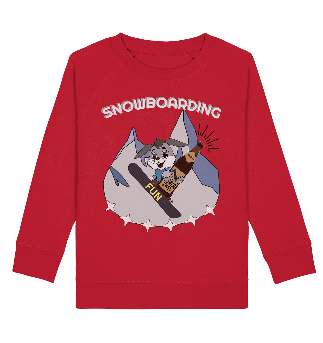Snowboarder, Apres- Ski, Party danach, Piste, Helles Design - Kids Organic Sweatshirt