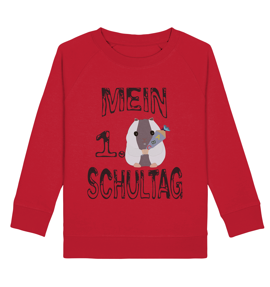 Schulanfang Schwarzes Design, Einschulung, Zuckettüte - Kids Organic Sweatshirt