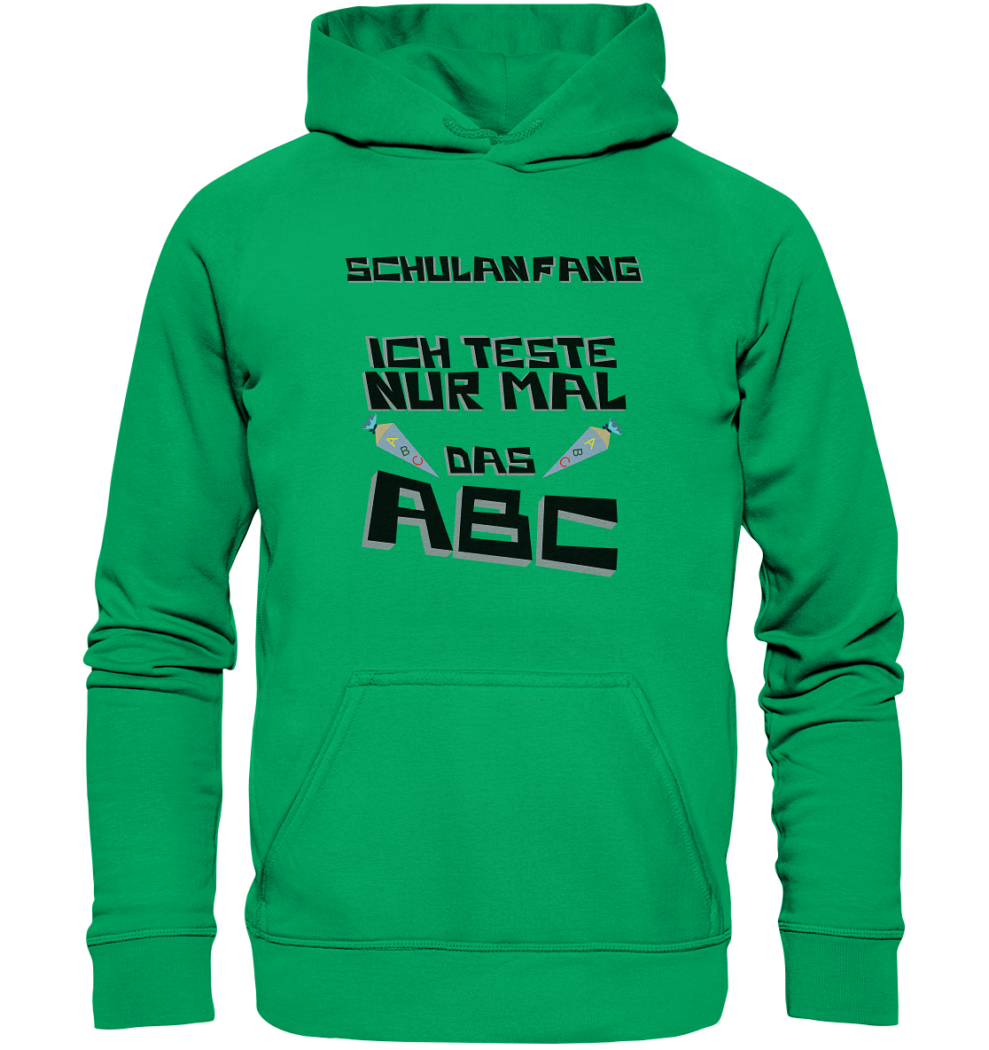 Schulanfang Schwarzes Design, Einschulung, Zuckettüte - Kids Premium Hoodie
