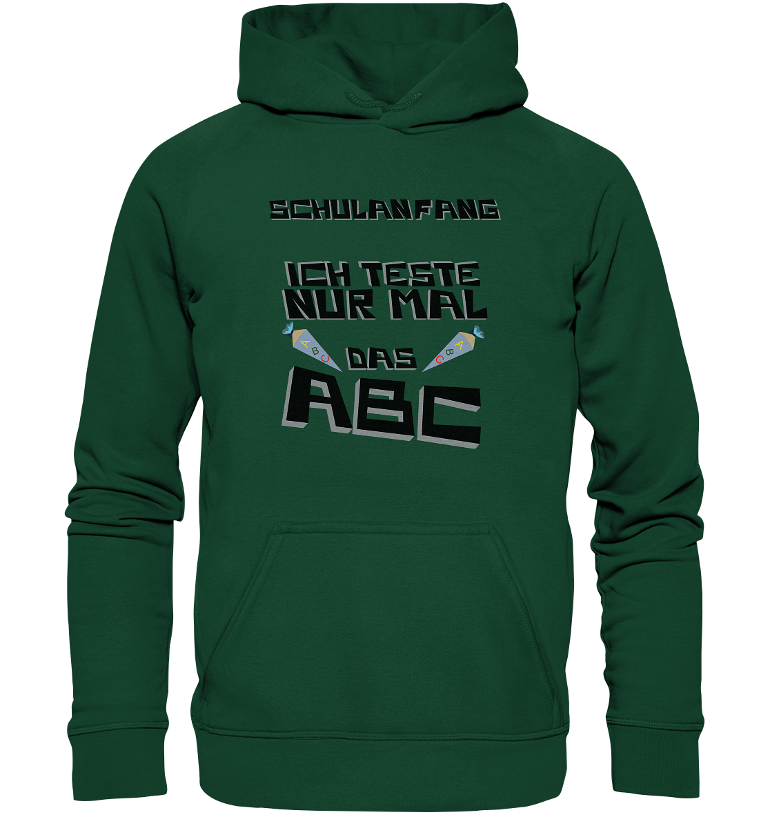 Schulanfang Schwarzes Design, Einschulung, Zuckettüte - Kids Premium Hoodie