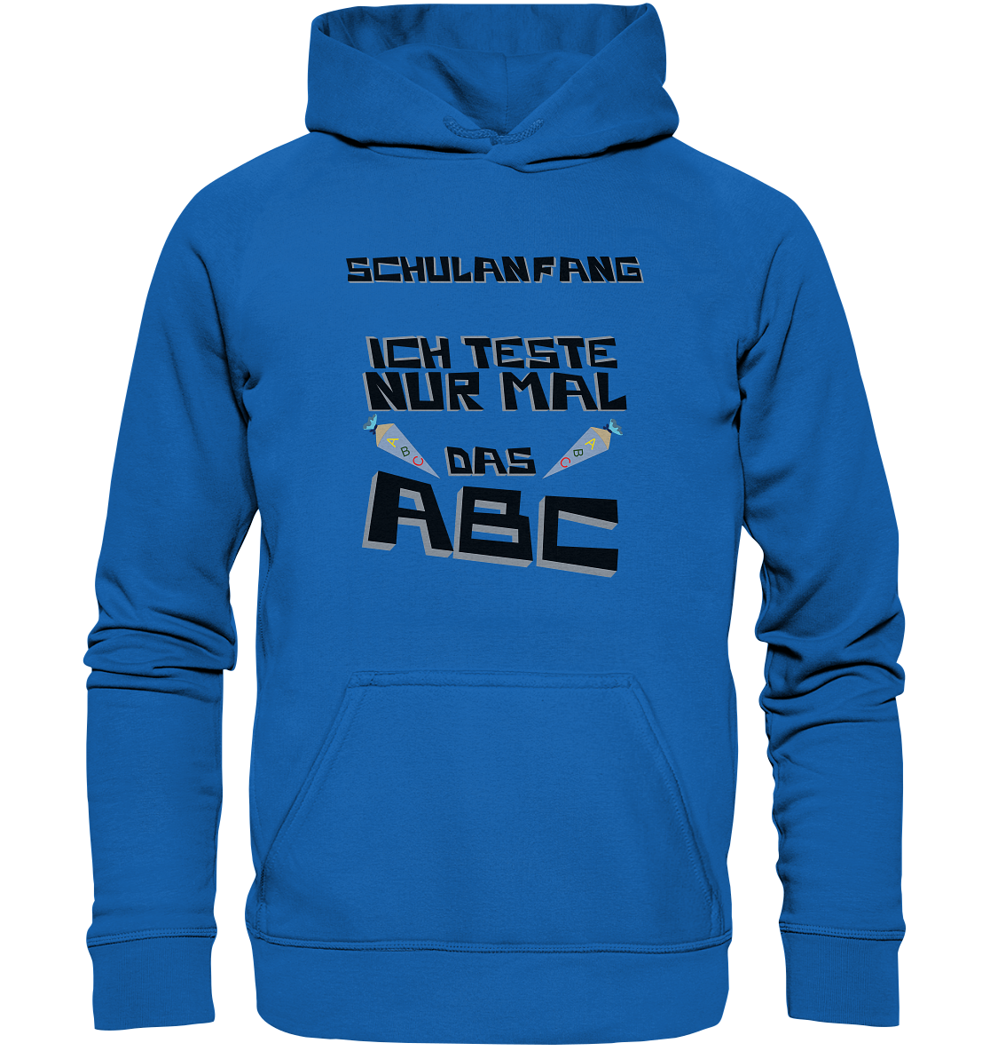 Schulanfang Schwarzes Design, Einschulung, Zuckettüte - Kids Premium Hoodie