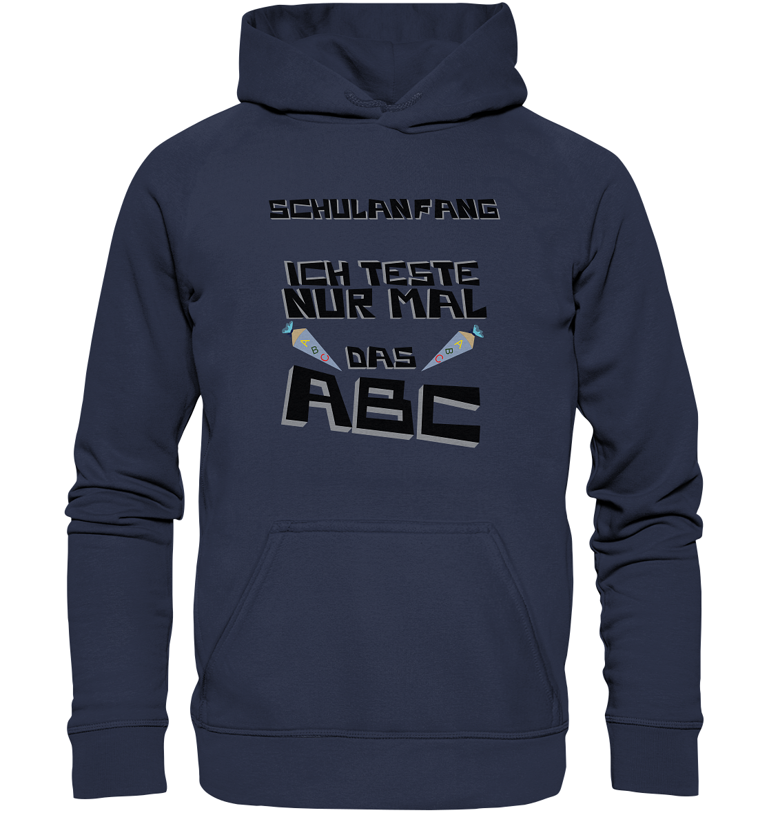 Schulanfang Schwarzes Design, Einschulung, Zuckettüte - Kids Premium Hoodie