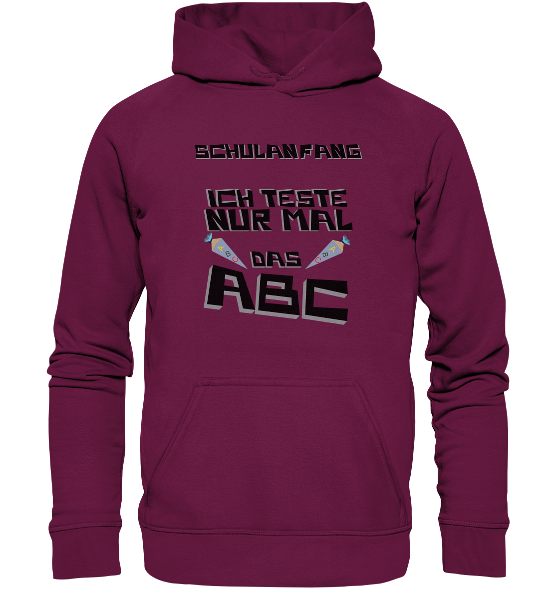 Schulanfang Schwarzes Design, Einschulung, Zuckettüte - Kids Premium Hoodie
