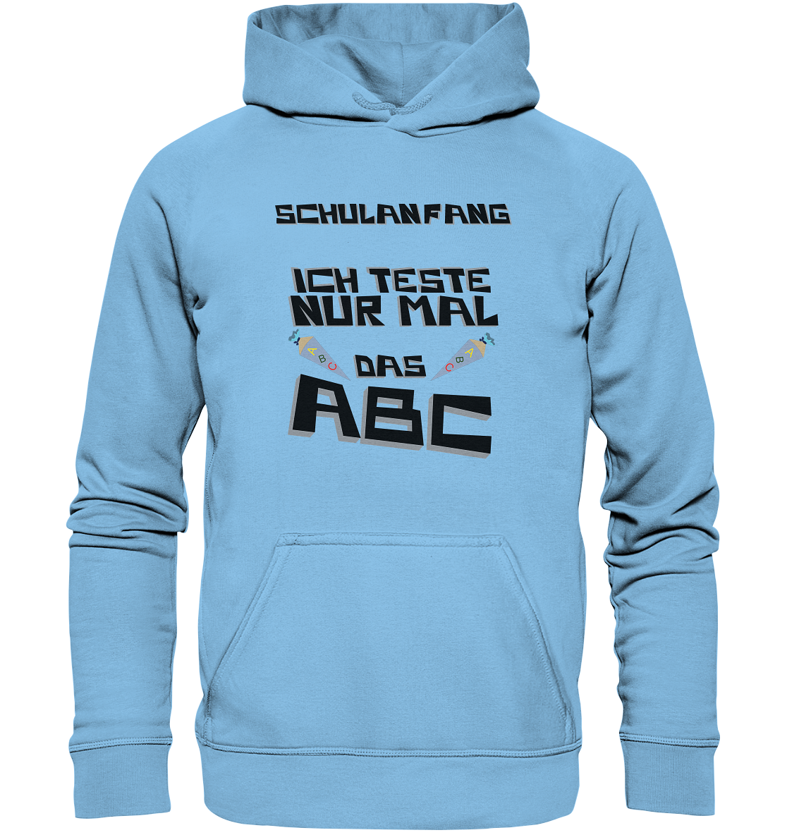 Schulanfang Schwarzes Design, Einschulung, Zuckettüte - Kids Premium Hoodie